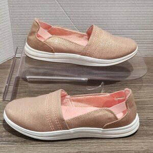 Clarks Cloudsteppers Loafers Size 6 Metallic Rosegold Flat Casual Comfort Shoes